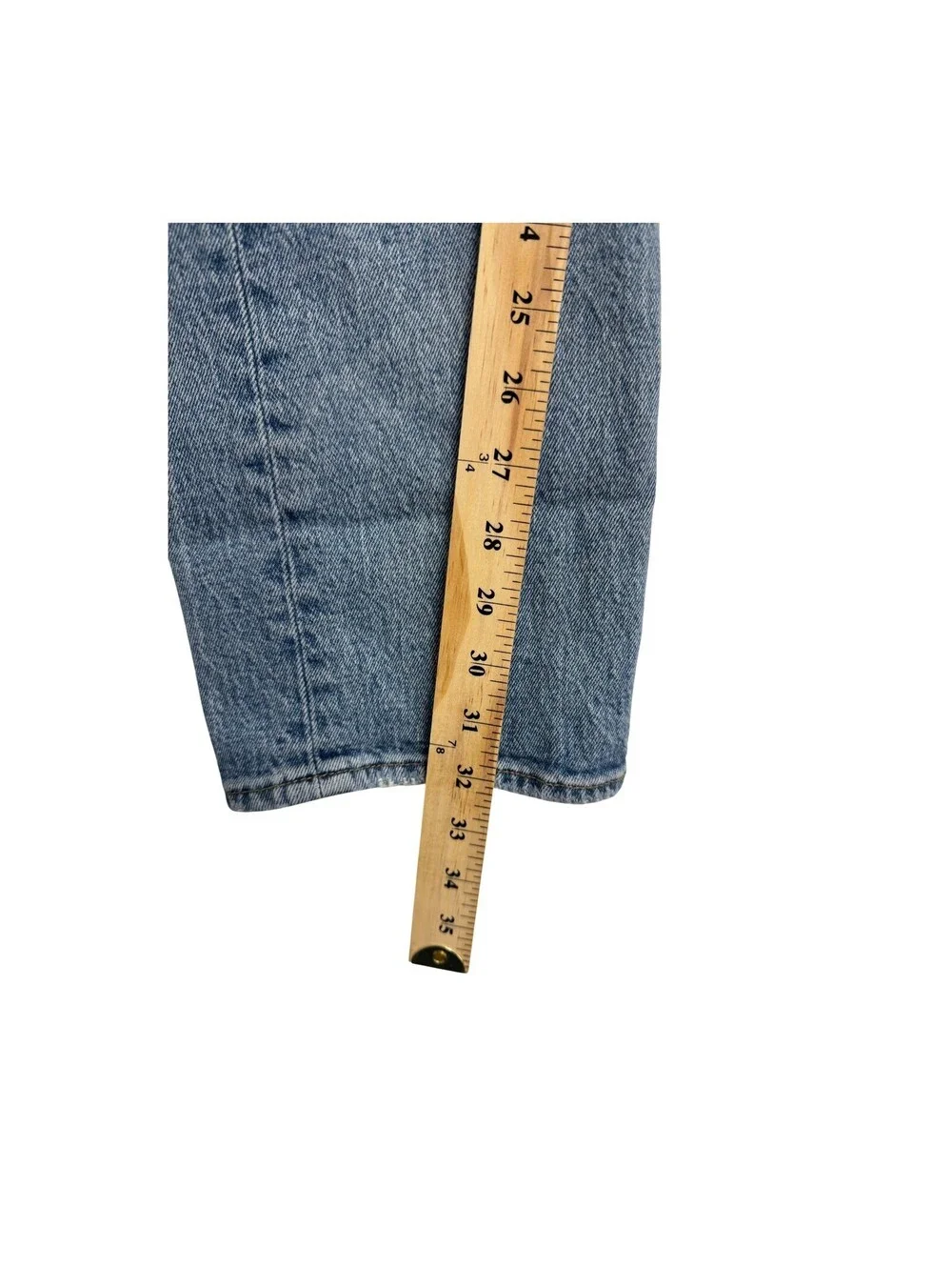 Levis 501 Original Fit Mens Jeans W32 L34 Light Wash Denim Pre-Owned
